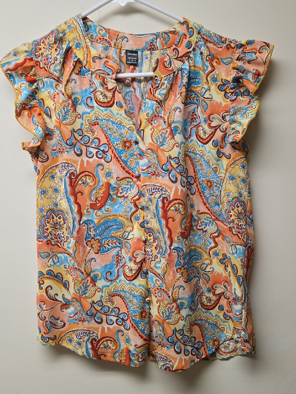 Size 4 Ladies Blouse, Lightweight, False Buttons
